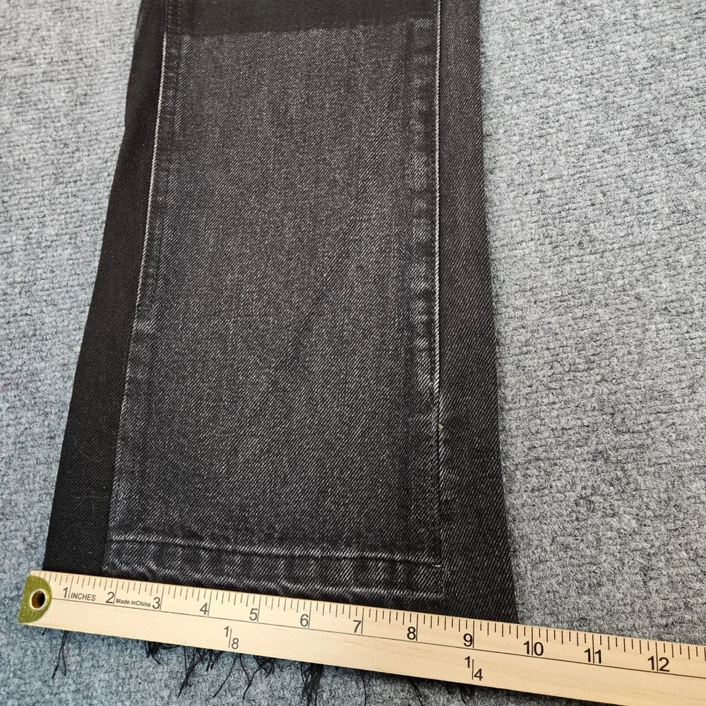 MNML B241 Flared Denim Black Carpenter Jeans Distressed Panelled Mens 34